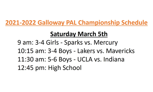 Basketball Championship Schedule at GTMS