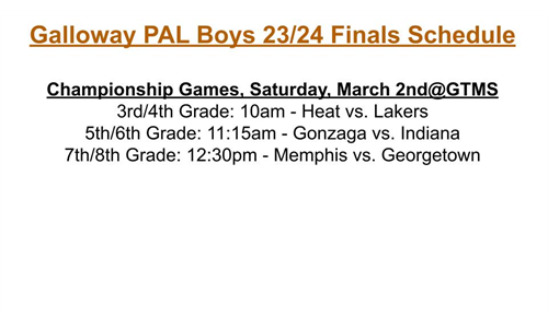 Boys Basketball Championship Schedule